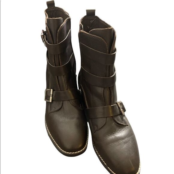 Ivanka Trump Women's Coris Moto Combat Mid Calf Boots - Picture 13 of 13